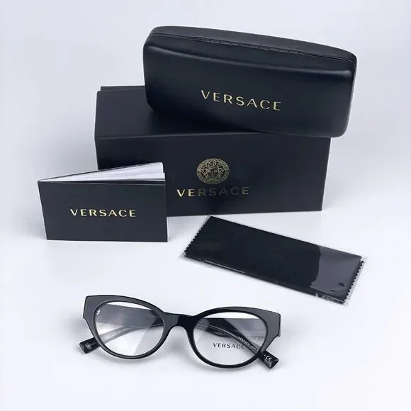 SALE! NEW Versace VE3282 GB1 Black Cat Eye Women Eyeglasses - Picture 8 of 12